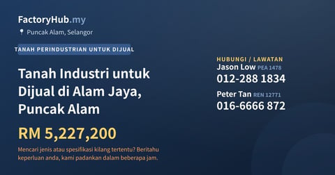 Tanah Untuk Dijual - Tanah Industri untuk Dijual di Alam Jaya, Puncak Alam - Puncak Alam, Selangor