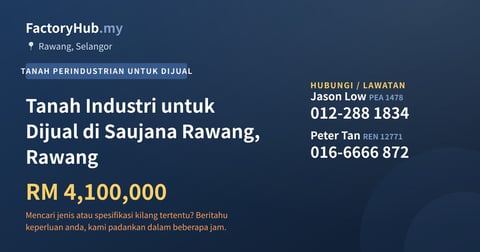 Tanah Untuk Dijual - Tanah Industri untuk Dijual di Saujana Rawang, Rawang - Rawang, Selangor