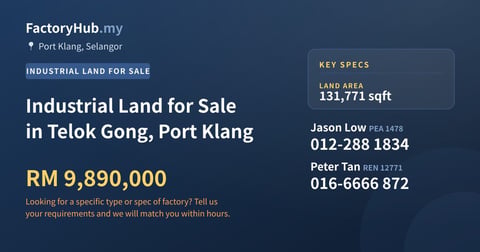 Land For Sale - Industrial Land for Sale in Telok Gong, Port Klang - Port Klang, Selangor