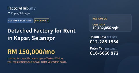 Factory For Rent - Detached Factory for Rent in Kapar, Selangor - Kapar, Selangor
