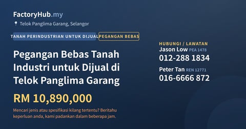 Tanah Untuk Dijual - Pegangan Bebas Tanah Industri untuk Dijual di Telok Panglima Garang - Telok Panglima Garang, Selangor