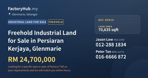 Land For Sale - Freehold Industrial Land for Sale in Persiaran Kerjaya, Glenmarie - Glenmarie, Selangor