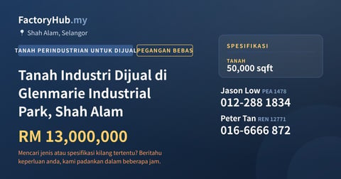 Tanah Untuk Dijual - Tanah Industri Dijual di Glenmarie Industrial Park, Shah Alam - Shah Alam, Selangor