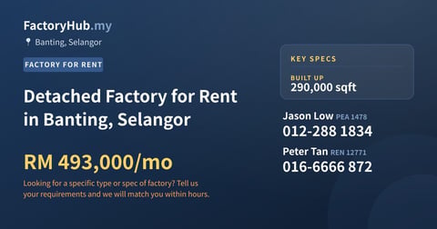 Factory For Rent - Detached Factory for Rent in Banting, Selangor - Banting, Selangor