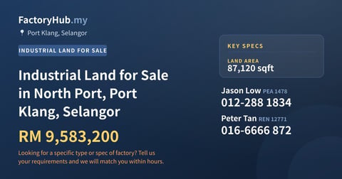 Land For Sale - Industrial Land for Sale in North Port, Port Klang, Selangor - Port Klang, Selangor