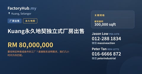 工厂 出售 - Kuang永久地契独立式厂房出售 - Kuang, Selangor