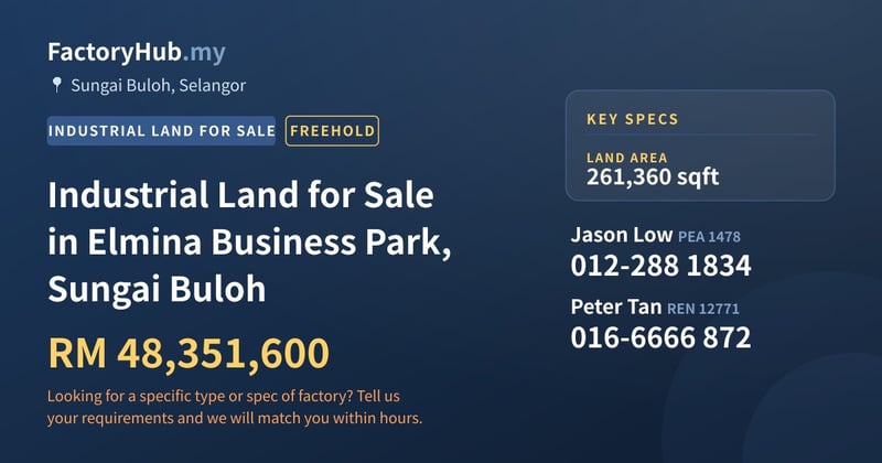 Land For Sale - Industrial Land for Sale in Elmina Business Park, Sungai Buloh - Sungai Buloh, Selangor
