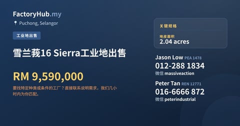 土地 出售 - 雪兰莪16 Sierra工业地出售 - Puchong, Selangor