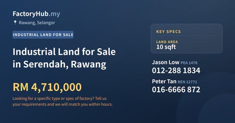Land For Sale - Industrial Land for Sale in Serendah, Rawang - Rawang, Selangor