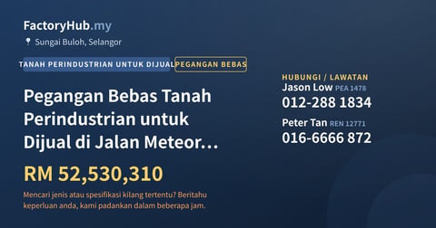 Tanah Untuk Dijual - Pegangan Bebas Tanah Perindustrian untuk Dijual di Jalan Meteor, Sungai Buloh - Sungai Buloh, Selangor