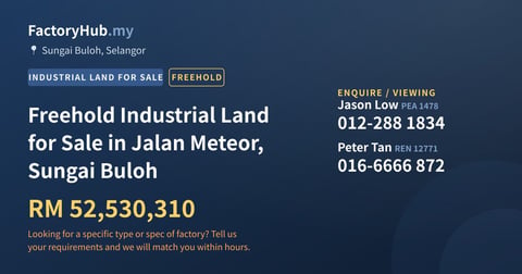 Land For Sale - Freehold Industrial Land for Sale in Jalan Meteor, Sungai Buloh - Sungai Buloh, Selangor