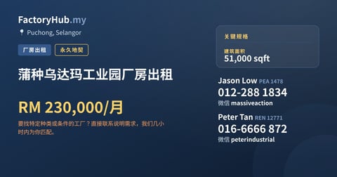 工厂 出租 - 蒲种乌达玛工业园厂房出租 - Puchong, Selangor