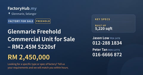 Commercial For Sale - Glenmarie Freehold Commercial Unit for Sale – RM2.45M 5220sf - Glenmarie, Selangor