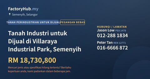 Tanah Untuk Dijual - Tanah Industri untuk Dijual di Villaraya Industrial Park, Semenyih - Semenyih, Selangor