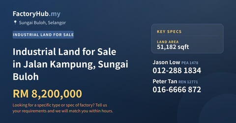Land For Sale - Industrial Land for Sale in Jalan Kampung, Sungai Buloh - Sungai Buloh, Selangor