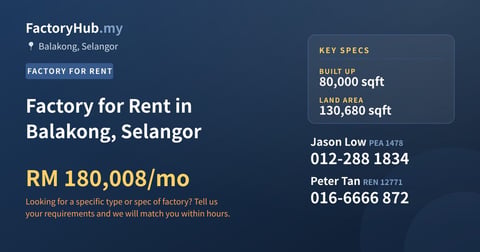 Factory For Rent - Factory for Rent in Balakong, Selangor - Balakong, Selangor