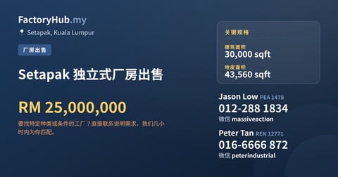 工厂 出售 - Setapak 独立式厂房出售 - Setapak, Kuala Lumpur