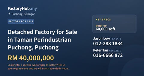 Factory For Sale - Detached Factory for Sale in Taman Perindustrian Puchong, Puchong - Puchong, Selangor
