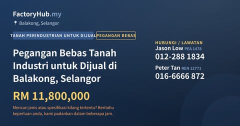 Tanah Untuk Dijual - Pegangan Bebas Tanah Industri untuk Dijual di Balakong, Selangor - Balakong, Selangor