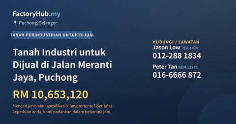 Tanah Untuk Dijual - Tanah Industri untuk Dijual di Jalan Meranti Jaya, Puchong - Puchong, Selangor