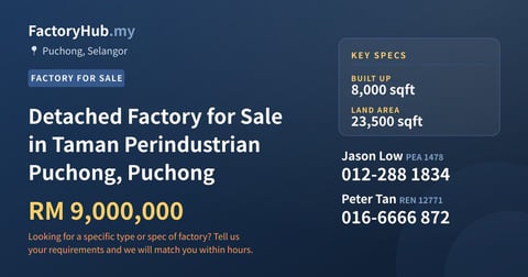 Factory For Sale - Detached Factory for Sale in Taman Perindustrian Puchong, Puchong - Puchong, Selangor