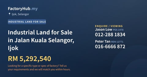 Land For Sale - Industrial Land for Sale in Jalan Kuala Selangor, Ijok - Ijok, Selangor