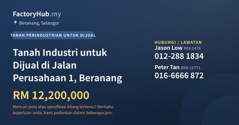 Tanah Untuk Dijual - Tanah Industri untuk Dijual di Jalan Perusahaan 1, Beranang - Beranang, Selangor