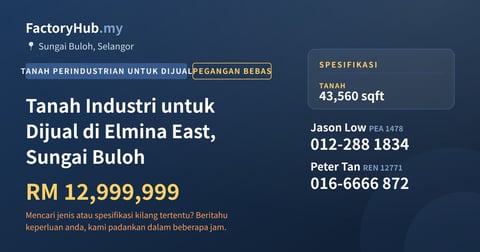 Tanah Untuk Dijual - Tanah Industri untuk Dijual di Elmina East, Sungai Buloh - Sungai Buloh, Selangor
