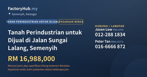 Tanah Untuk Dijual - Tanah Perindustrian untuk Dijual di Jalan Sungai Lalang, Semenyih - Semenyih, Selangor