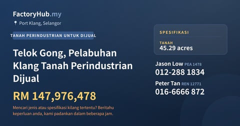 Tanah Untuk Dijual - Telok Gong, Pelabuhan Klang Tanah Perindustrian Dijual - Port Klang, Selangor