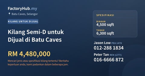 Kilang Untuk Dijual - Kilang Semi-D untuk Dijual di Batu Caves - Batu Caves, Selangor
