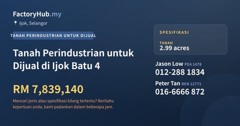 Tanah Untuk Dijual - Tanah Perindustrian untuk Dijual di Ijok Batu 4 - Ijok, Selangor