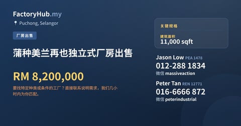 工厂 出售 - 蒲种美兰再也独立式厂房出售 - Puchong, Selangor