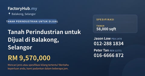 Tanah Untuk Dijual - Tanah Perindustrian untuk Dijual di Balakong, Selangor - Balakong, Selangor