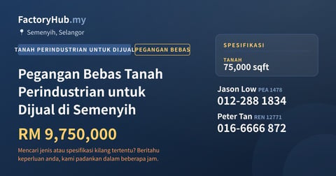 Tanah Untuk Dijual - Pegangan Bebas Tanah Perindustrian untuk Dijual di Semenyih - Semenyih, Selangor