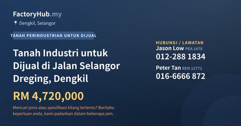 Tanah Untuk Dijual - Tanah Industri untuk Dijual di Jalan Selangor Dreging, Dengkil - Dengkil, Selangor
