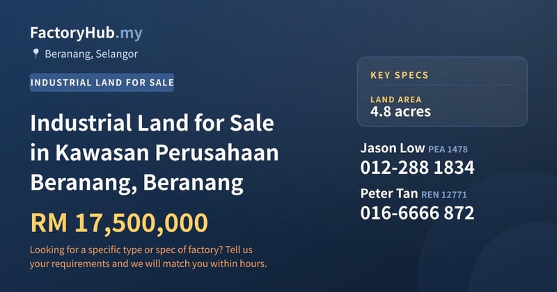Land For Sale - Industrial Land for Sale in Kawasan Perusahaan Beranang, Beranang - Beranang, Selangor