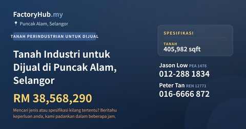Tanah Untuk Dijual - Tanah Industri untuk Dijual di Puncak Alam, Selangor - Puncak Alam, Selangor