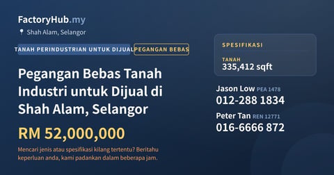 Tanah Untuk Dijual - Pegangan Bebas Tanah Industri untuk Dijual di Shah Alam, Selangor - Shah Alam, Selangor