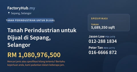 Tanah Untuk Dijual - Tanah Perindustrian untuk Dijual di Sepang, Selangor - Sepang, Selangor