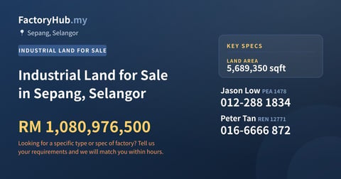 Land For Sale - Industrial Land for Sale in Sepang, Selangor - Sepang, Selangor