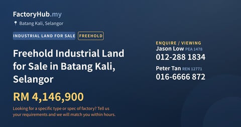 Land For Sale - Freehold Industrial Land for Sale in Batang Kali, Selangor - Batang Kali, Selangor