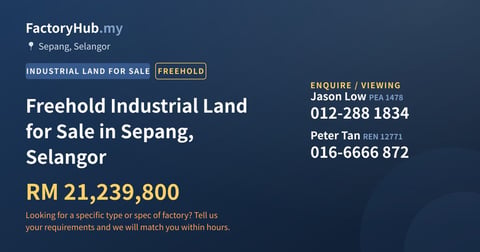 Land For Sale - Freehold Industrial Land for Sale in Sepang, Selangor - Sepang, Selangor