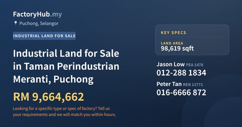 Land For Sale - Industrial Land for Sale in Taman Perindustrian Meranti, Puchong - Puchong, Selangor