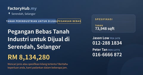 Tanah Untuk Dijual - Pegangan Bebas Tanah Industri untuk Dijual di Serendah, Selangor - Serendah, Selangor