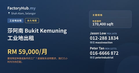 土地 出租 - 莎阿南 Bukit Kemuning 工业地出租 - Shah Alam, Selangor