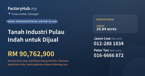 Tanah Untuk Dijual - Tanah Industri Pulau Indah untuk Dijual - Pulau Indah, Selangor