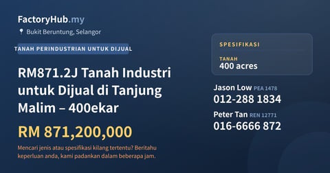 Tanah Untuk Dijual - RM871.2J Tanah Industri untuk Dijual di Tanjung Malim – 400ekar - Tanjung Malim, Perak