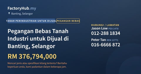 Tanah Untuk Dijual - Pegangan Bebas Tanah Industri untuk Dijual di Banting, Selangor - Banting, Selangor