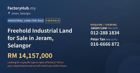 Land For Sale - Freehold Industrial Land for Sale in Jeram, Selangor - Jeram, Selangor